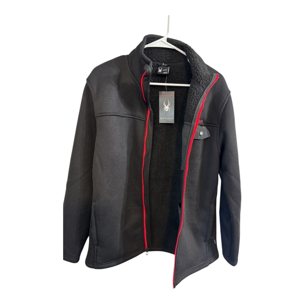 🔥New W/Tags 🖤Spyder 🤑Black/Red Lined Full‎ Zip Jacket US Men's M MSRP: $169